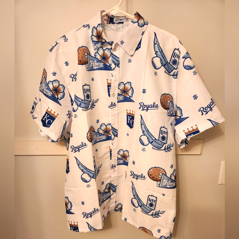 Kansas City Royals Miller Lite Promo Hawaiian Shirt - size XL